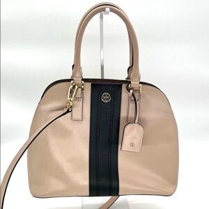 Tory Burch Robinson Stripe Dome Satchel Bag | GUC